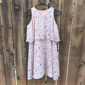 BCBG | Girls Pink Floral Two Tiered Dress